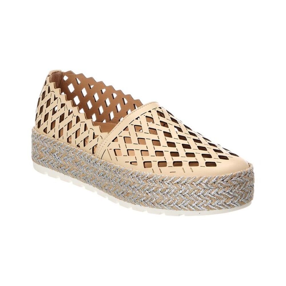 Baldinini Leather Espadrille, Beige